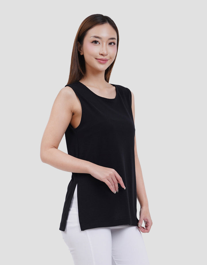 Suko Low Neck Kerah Bulat Kaos Tank Top Wanita