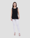 Suko Low Neck Kerah Bulat Kaos Tank Top Wanita