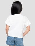 Little M Aplikasi Sweat Heart Print Kaos Anak Perempuan