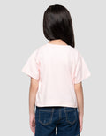 Little M Aplikasi Sweet Moment Print Kaos Anak Perempuan