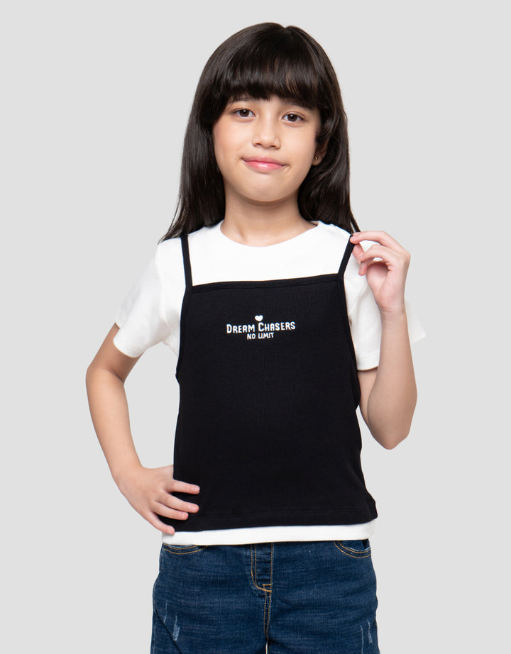 Little M 2In1 Rib 1  Print Kaos Anak Perempuan