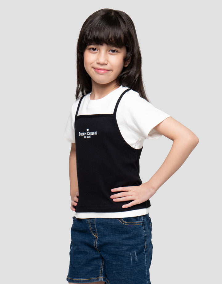 Little M 2In1 Rib 1  Print Kaos Anak Perempuan