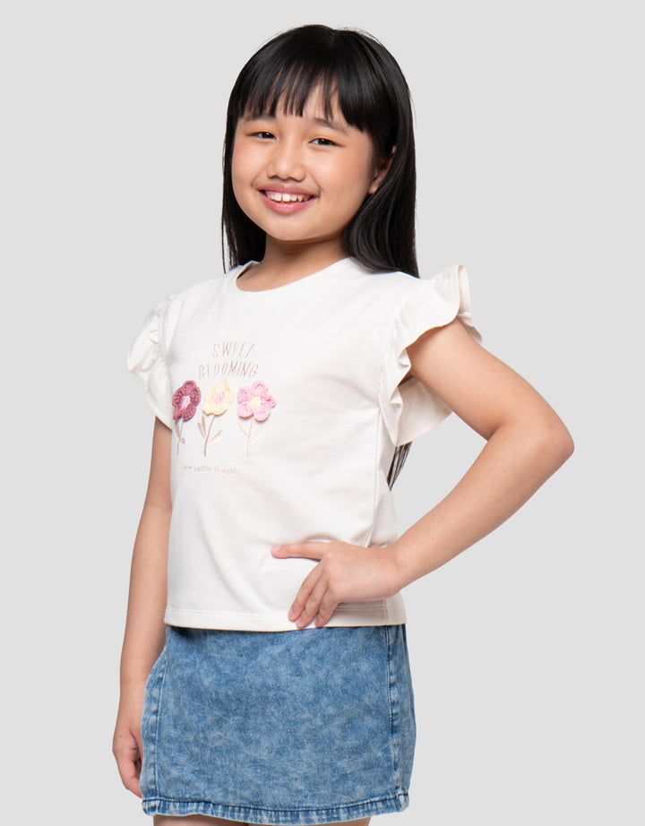 Little M Sweet Blooming Print Kaos Anak Perempuan