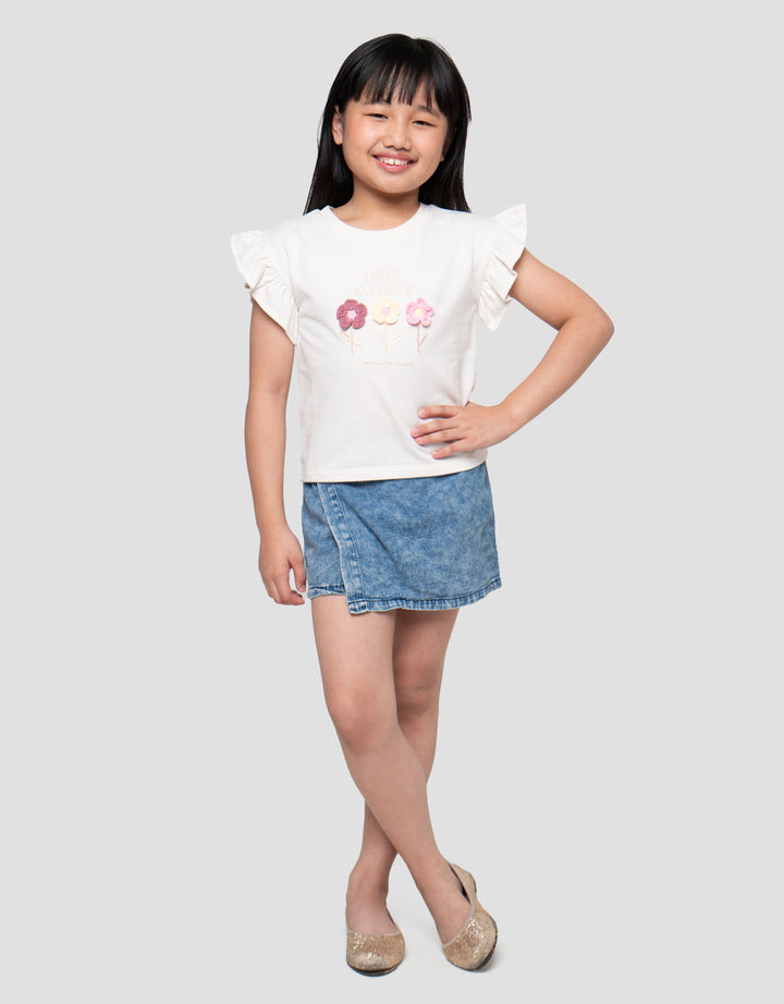 Little M Sweet Blooming Print Kaos Anak Perempuan