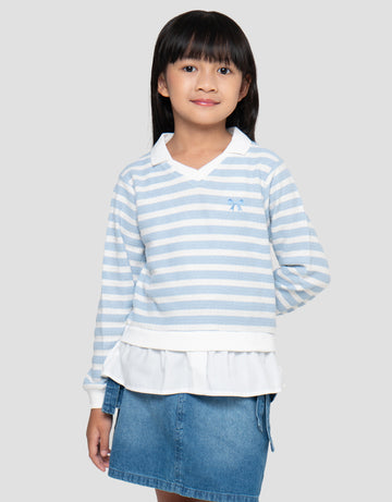 LITTLE M STRIPE 1 KAOS POLO ANAK PEREMPUAN