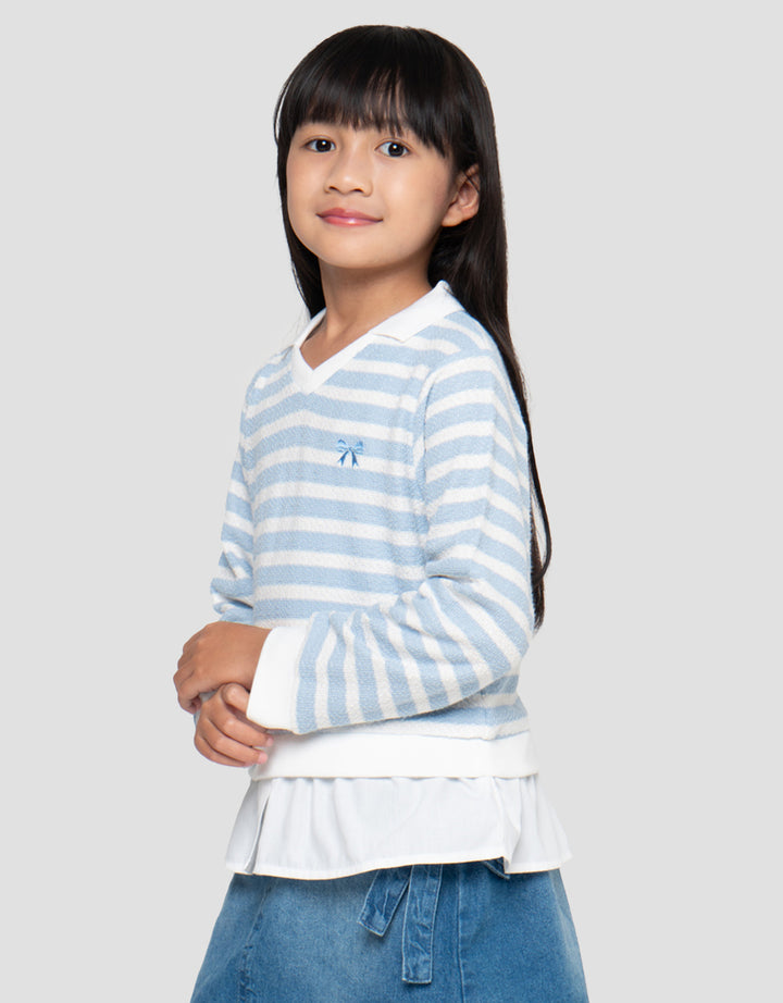LITTLE M STRIPE 1 KAOS POLO ANAK PEREMPUAN