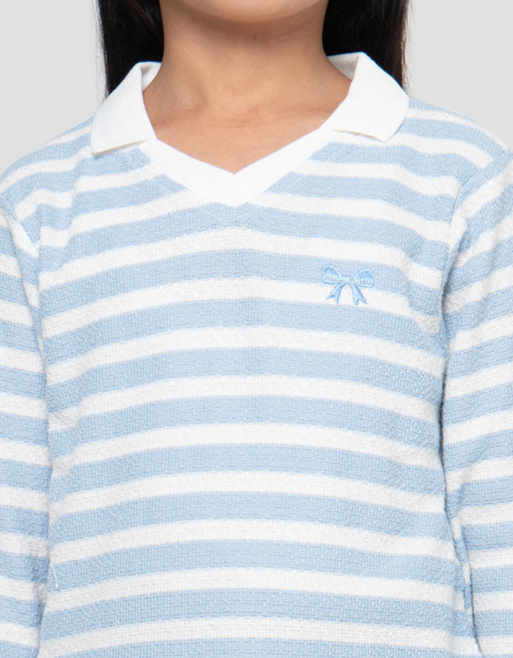 LITTLE M STRIPE 1 KAOS POLO ANAK PEREMPUAN