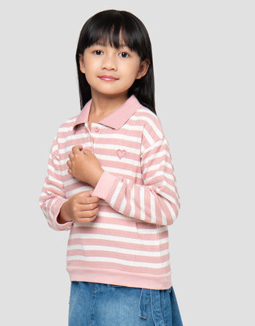LITTLE M STRIPE 2 KAOS POLO ANAK PEREMPUAN