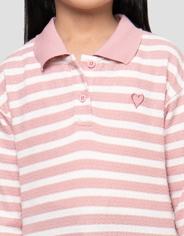LITTLE M STRIPE 2 KAOS POLO ANAK PEREMPUAN