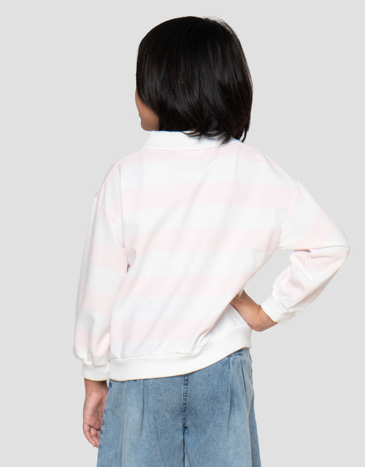 Little M Stripes Bear Sweater Anak Perempuan