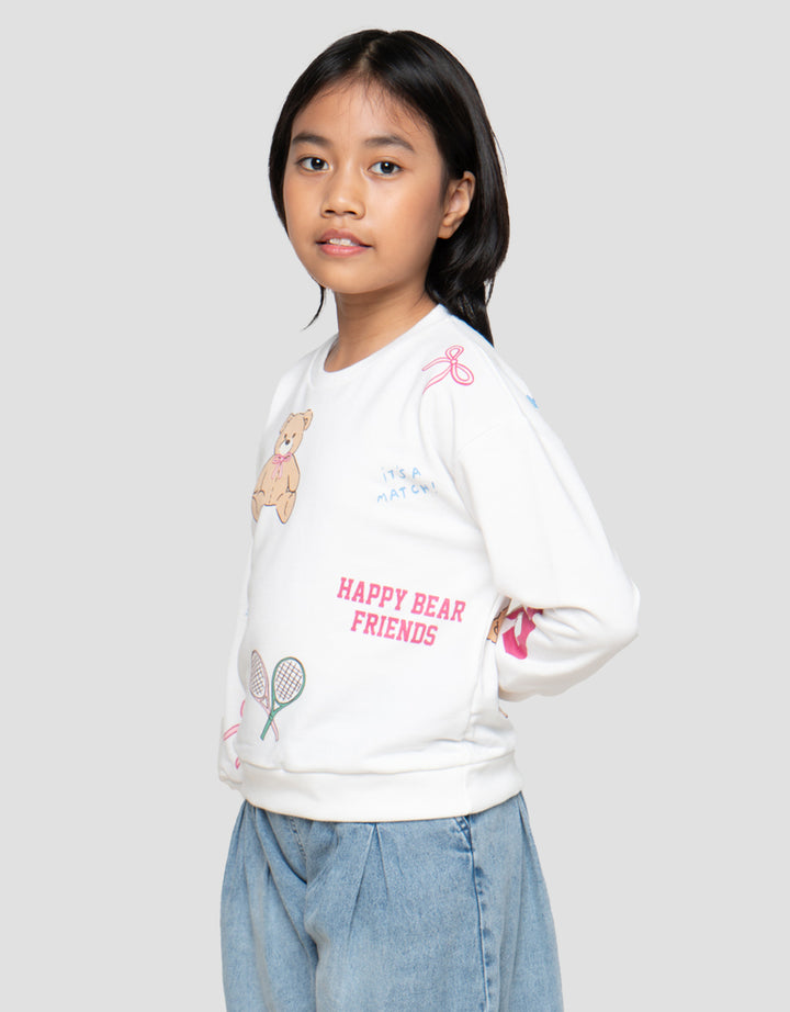 Little M Aop Bear Sport Sweater Anak Perempuan