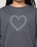 Little M Heart Aplikasi Sweater Anak Perempuan