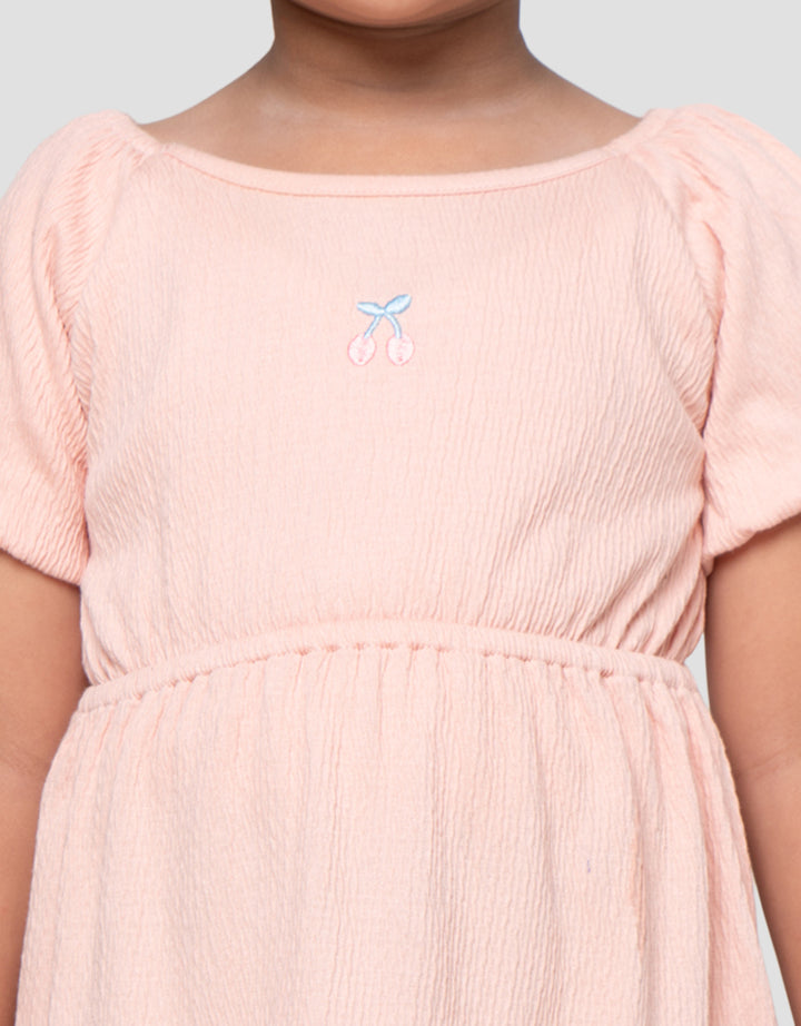 Little M Crinkle Tier Balon Sleeve Midi Dress Anak Perempuan