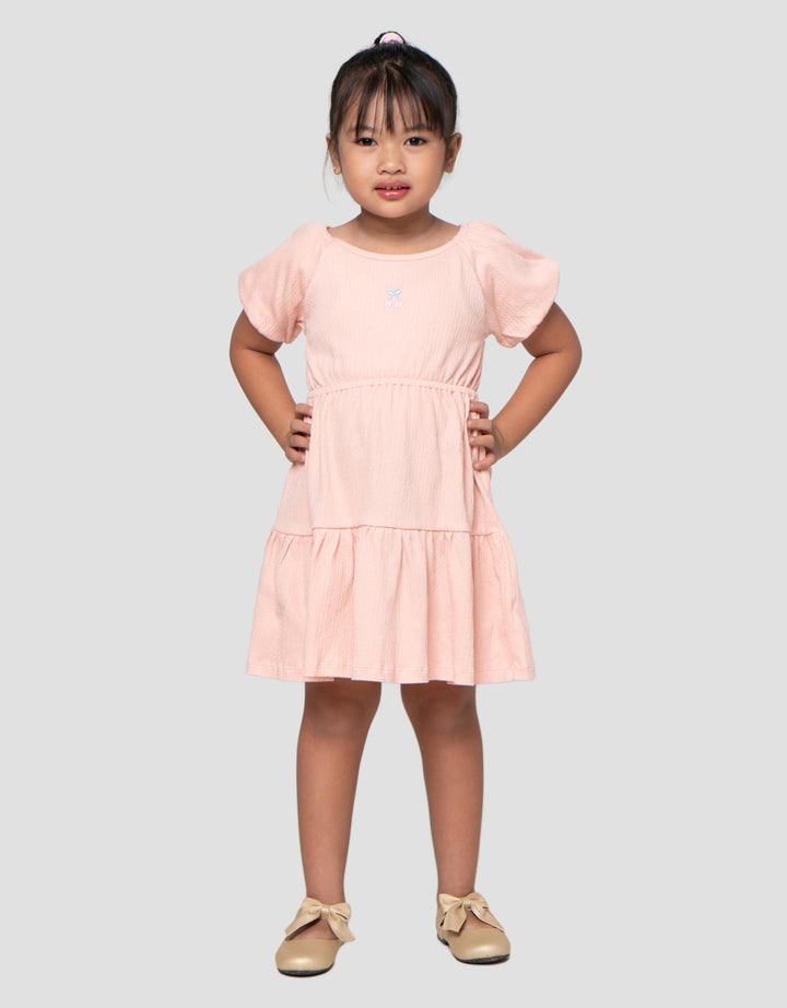 Little M Crinkle Tier Balon Sleeve Midi Dress Anak Perempuan