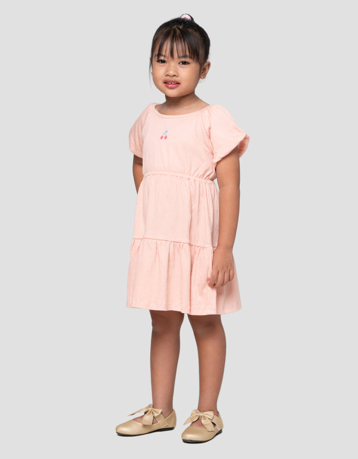 Little M Crinkle Tier Balon Sleeve Midi Dress Anak Perempuan