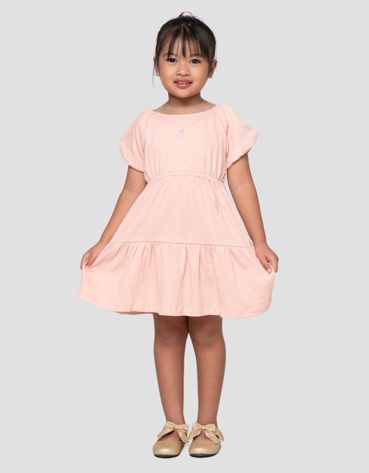 Little M Crinkle Tier Balon Sleeve Midi Dress Anak Perempuan