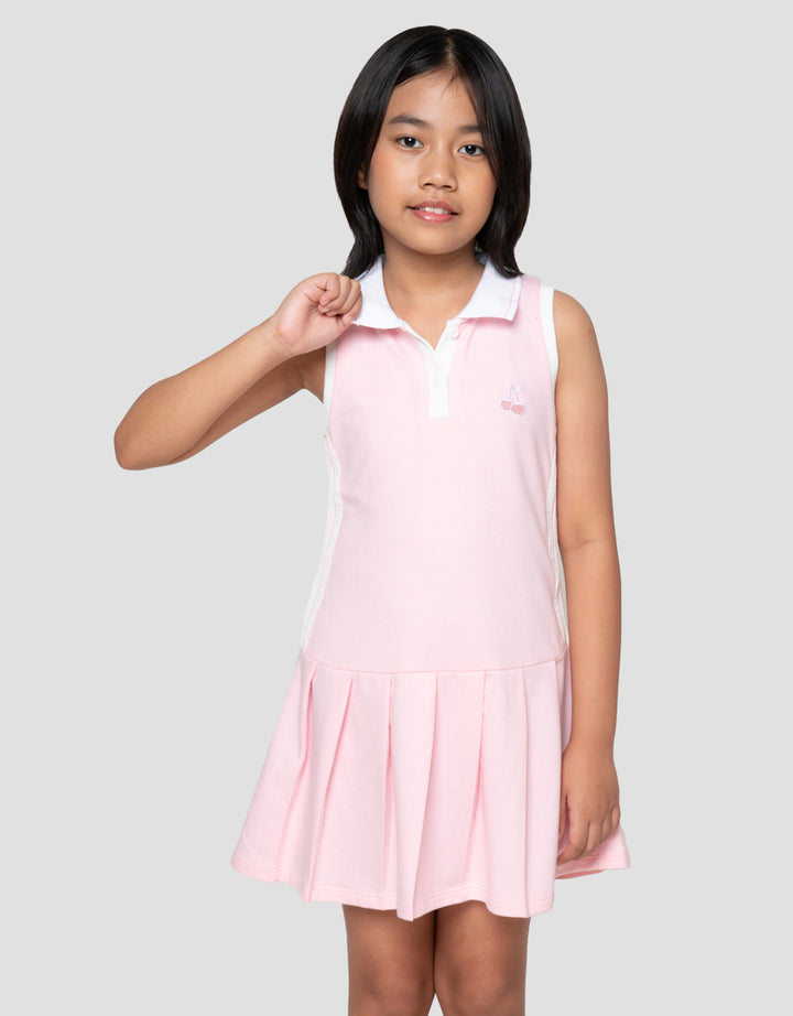 Little M Stripe Samping Dress Polo Anak Perempuan