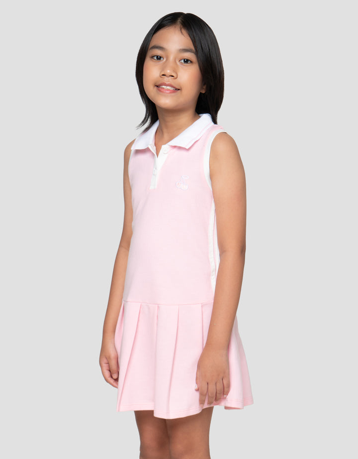 Little M Stripe Samping Dress Polo Anak Perempuan