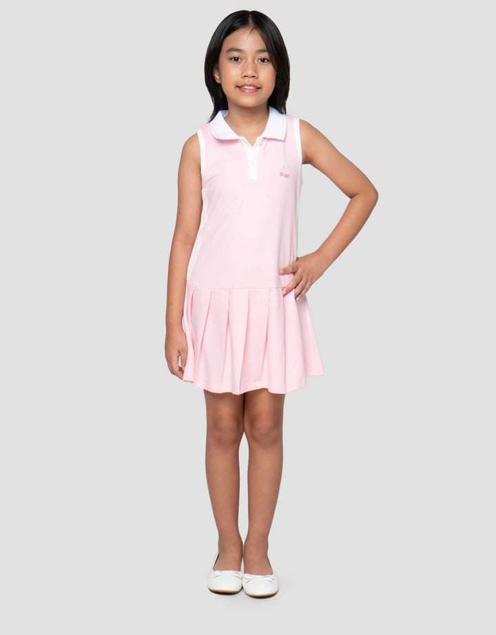 Little M Stripe Samping Dress Polo Anak Perempuan