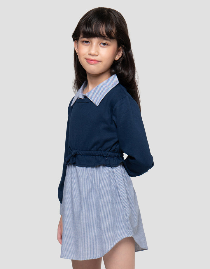 Little M Combi Stripe Dress Anak Perempuan