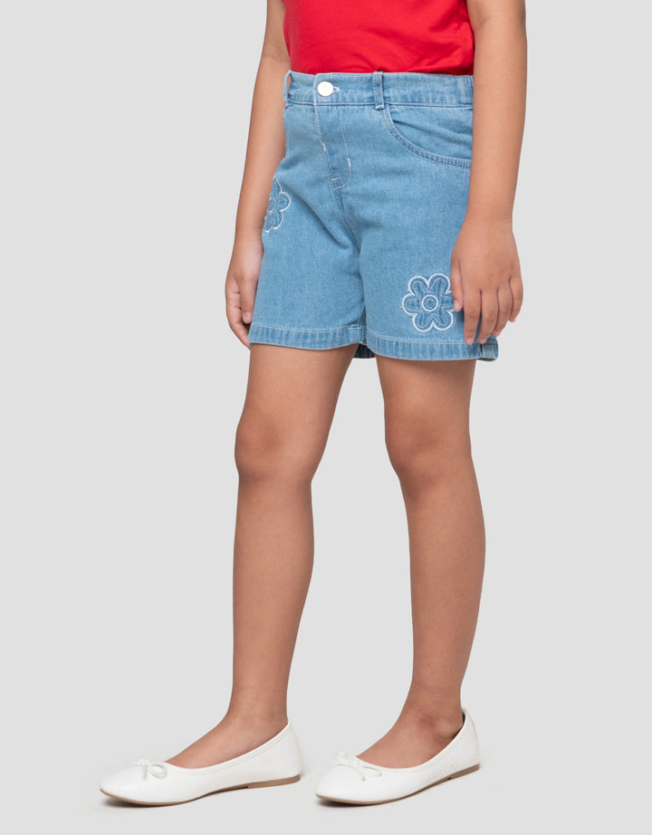 Little M Bordir Flower Celana Denim Anak Perempuan