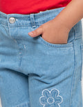 Little M Bordir Flower Celana Denim Anak Perempuan