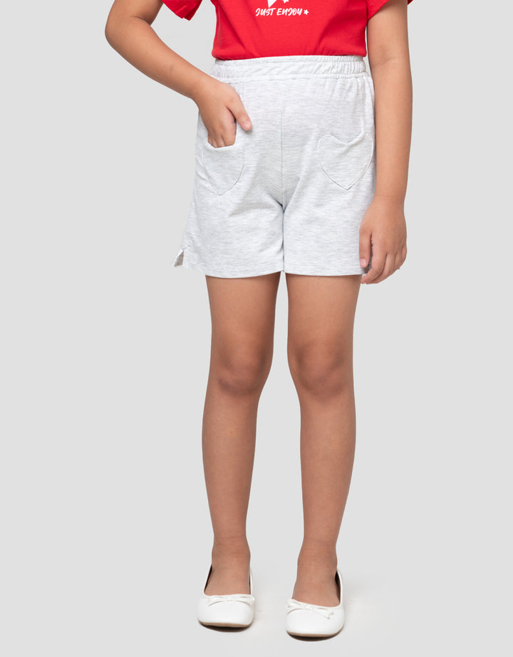 Little M Terry Heart Shape Celana Pendek Anak Perempuan