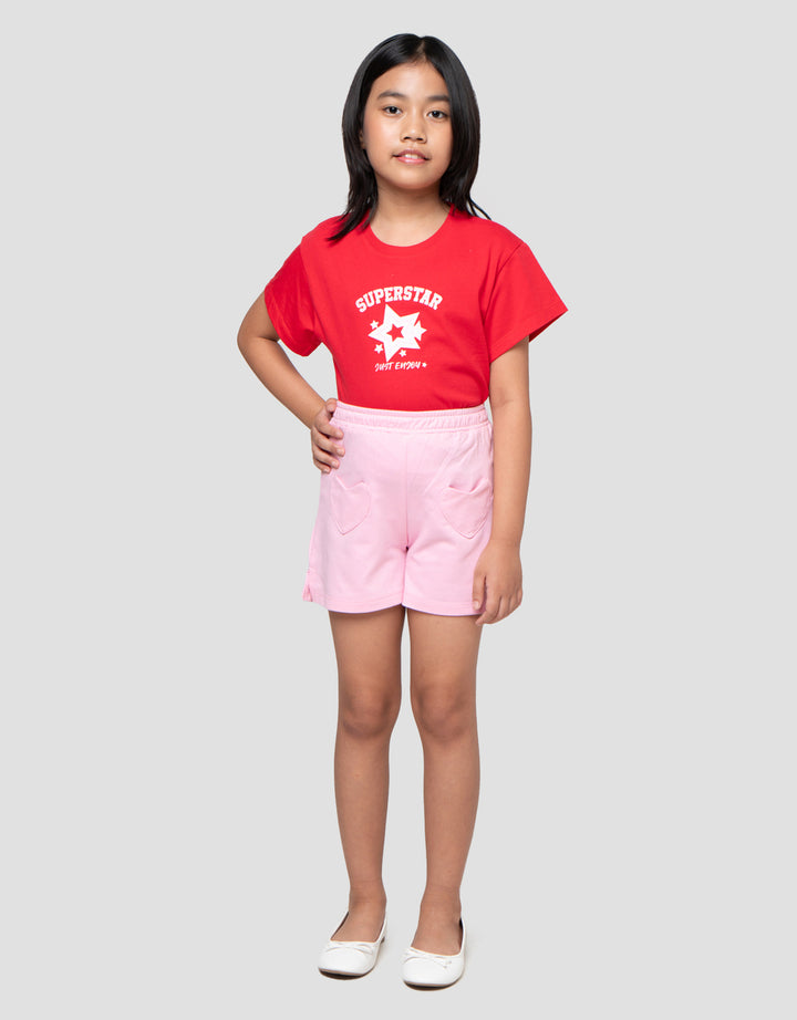 Little M Terry Heart Shape Celana Pendek Anak Perempuan
