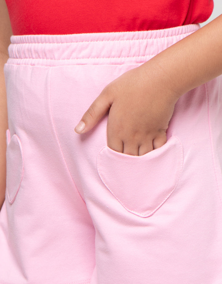 Little M Terry Heart Shape Celana Pendek Anak Perempuan