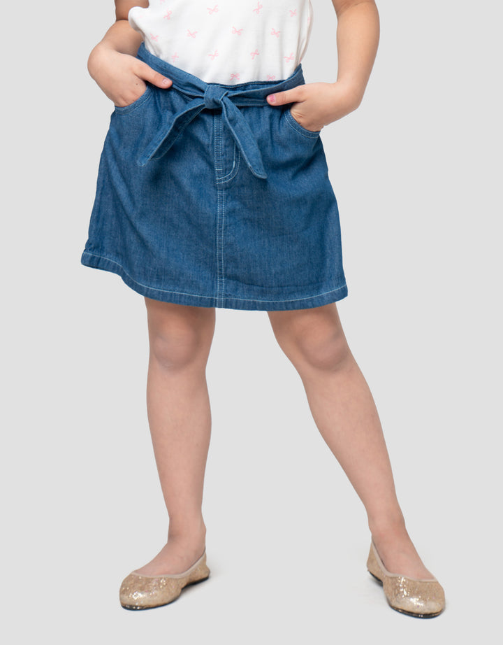 Little M Tali Pita Skort Jeans Anak Perempuan