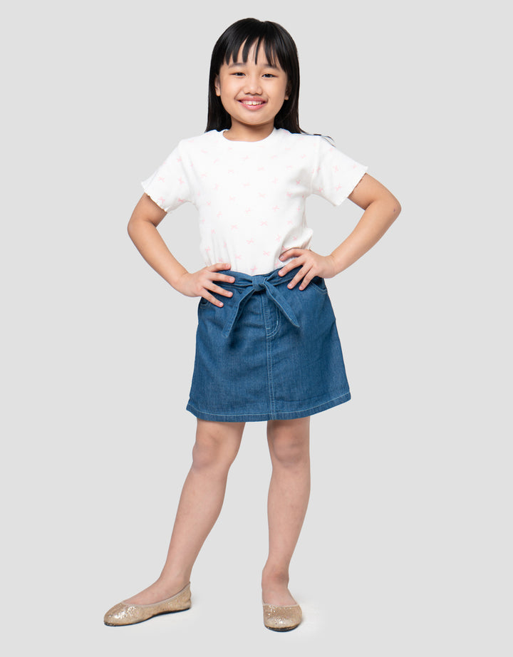 Little M Tali Pita Skort Jeans Anak Perempuan