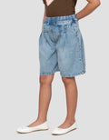 Little M Lipit Skort Denim Anak Perempuan