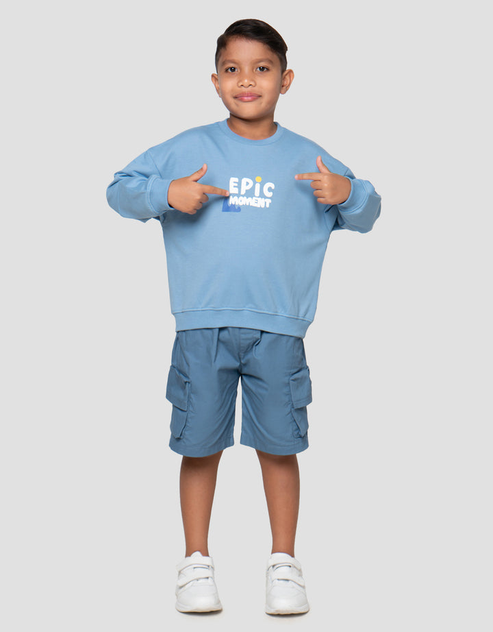 Little M Cut Sewn Epic Moment Sweater Oversize Anak Laki-Laki
