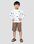 Little M Print Shark Sweater Anak Laki-Laki