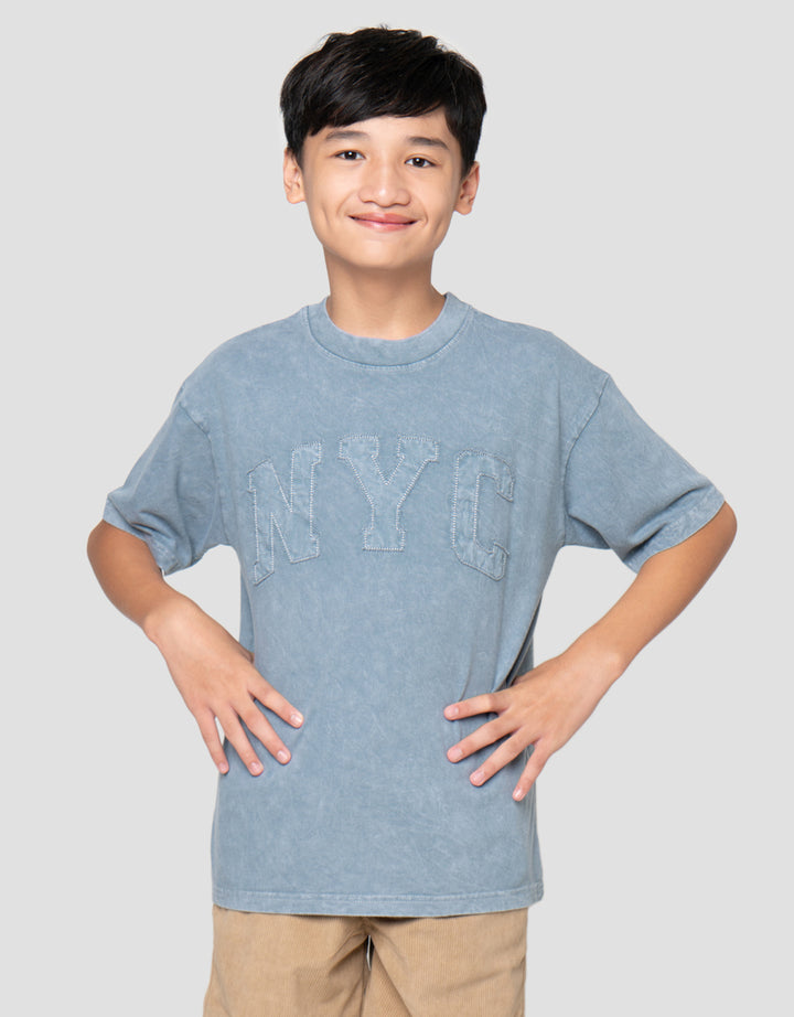 Nevada Washing Patch Ny Kaos Oversize Anak Laki-Laki