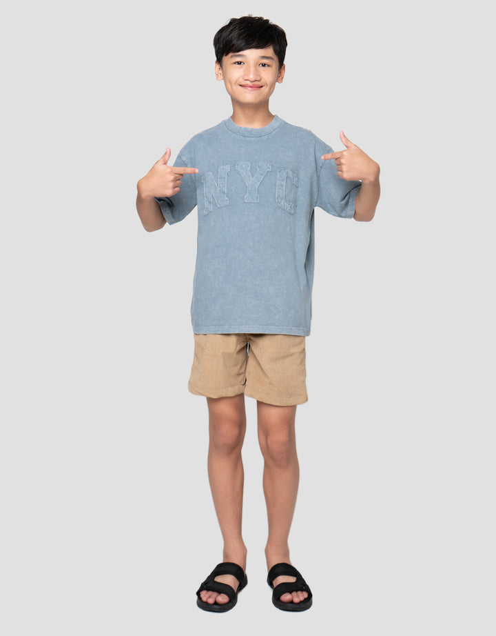 Nevada Washing Patch Ny Kaos Oversize Anak Laki-Laki