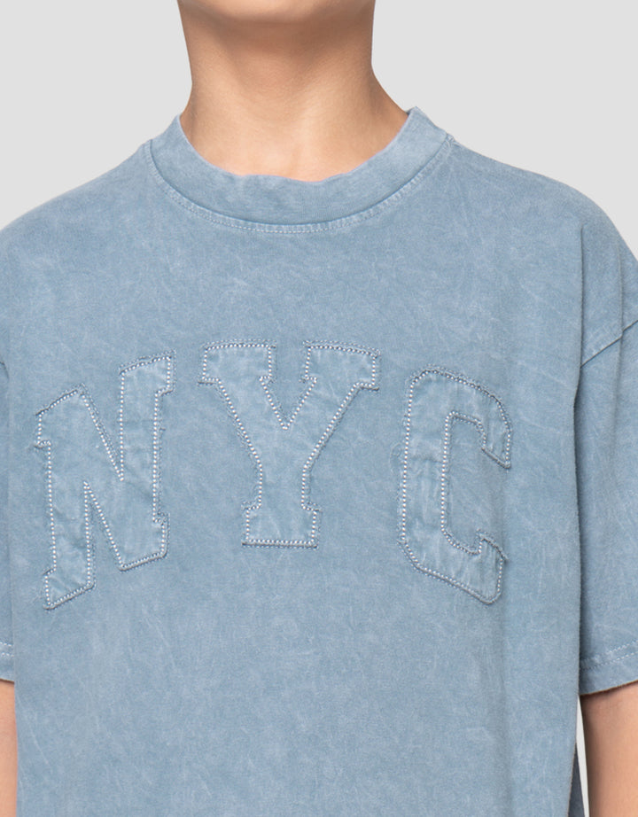 Nevada Washing Patch Ny Kaos Oversize Anak Laki-Laki