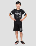 Nevada Print Soccer Big Number 74 Pakaian Setelan Anak Laki-Laki