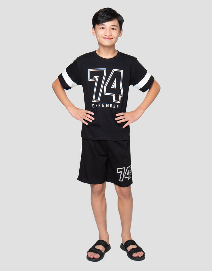 Nevada Print Soccer Big Number 74 Pakaian Setelan Anak Laki-Laki