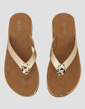 ST. YVES SANDAL FLIP FLOPS YQGOLD01 WANITA