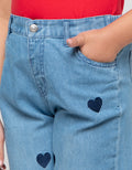 Little M Aop Bordir Heart Celana Denim Anak Perempuan