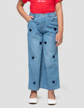 Little M Aop Bordir Heart Celana Denim Anak Perempuan
