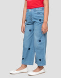 Little M Aop Bordir Heart Celana Denim Anak Perempuan