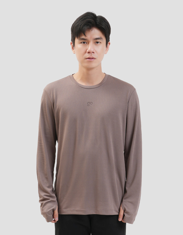 Suko Sports Kerah Bulat Lengan Panjang Kaos Pria