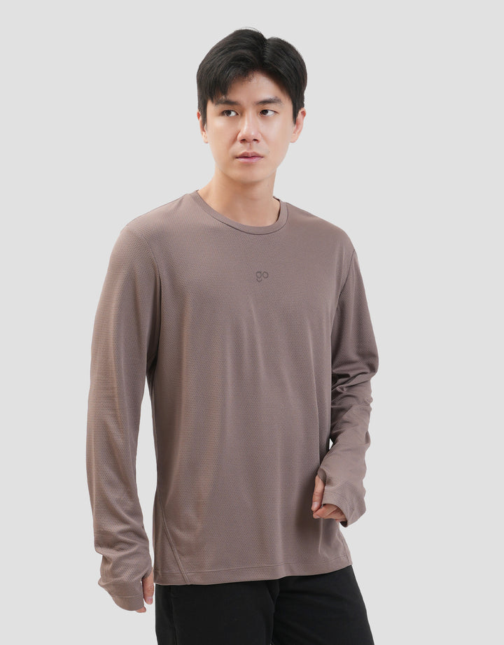 Suko Sports Kerah Bulat Lengan Panjang Kaos Pria