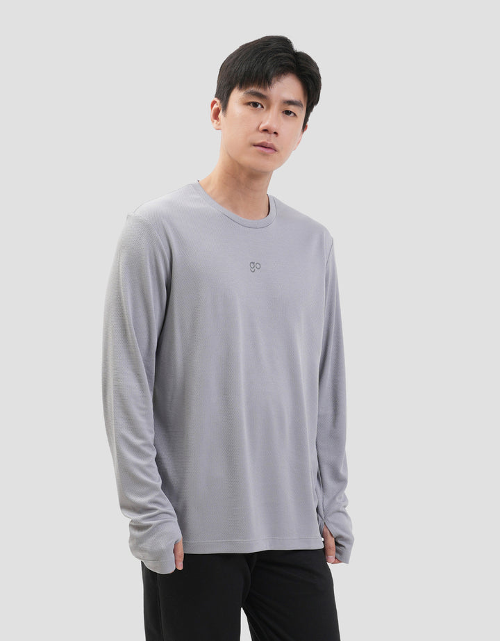 Suko Sports Kerah Bulat Lengan Panjang Kaos Pria