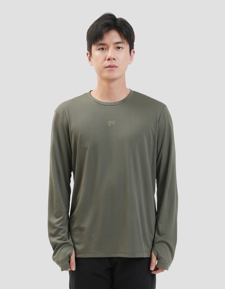 Suko Sports Kerah Bulat Lengan Panjang Kaos Pria