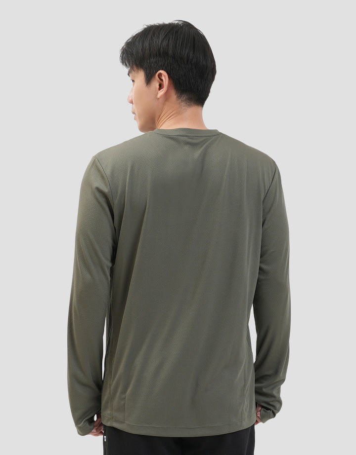 Suko Sports Kerah Bulat Lengan Panjang Kaos Pria
