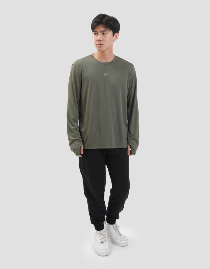 Suko Sports Kerah Bulat Lengan Panjang Kaos Pria