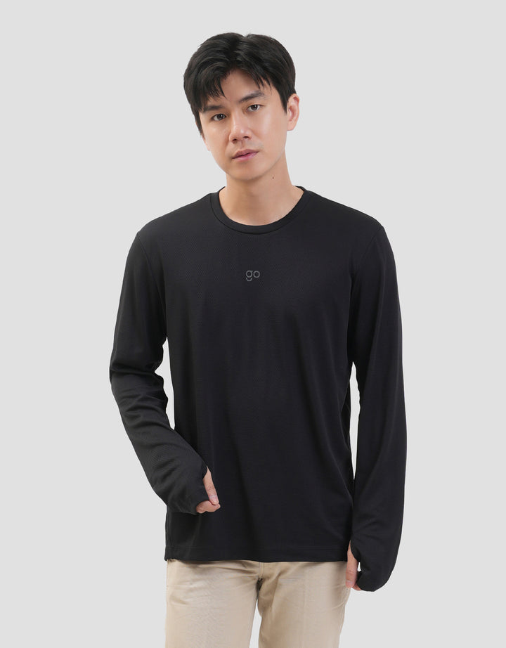Suko Sports Kerah Bulat Lengan Panjang Kaos Pria